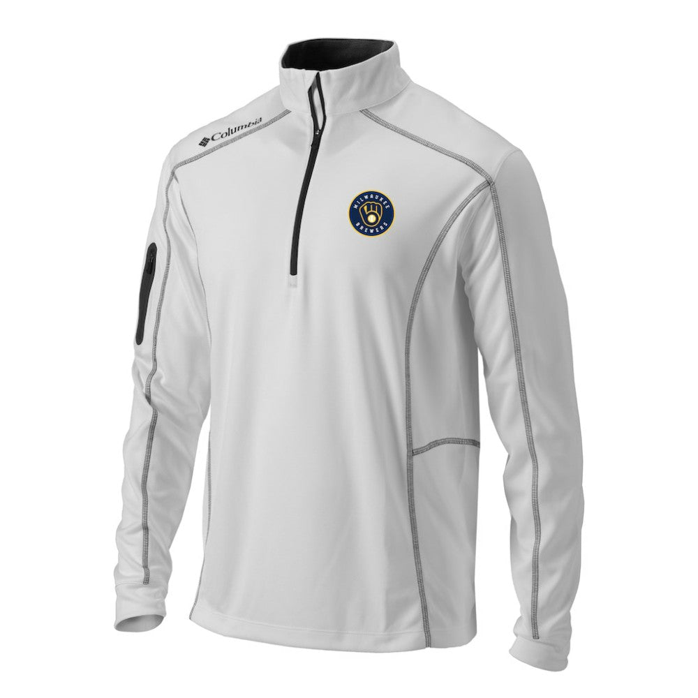 Milwaukee Brewers Columbia Omni-Wick Shotgun Quarter-Zip Pullover Top - White - Columbia Discount