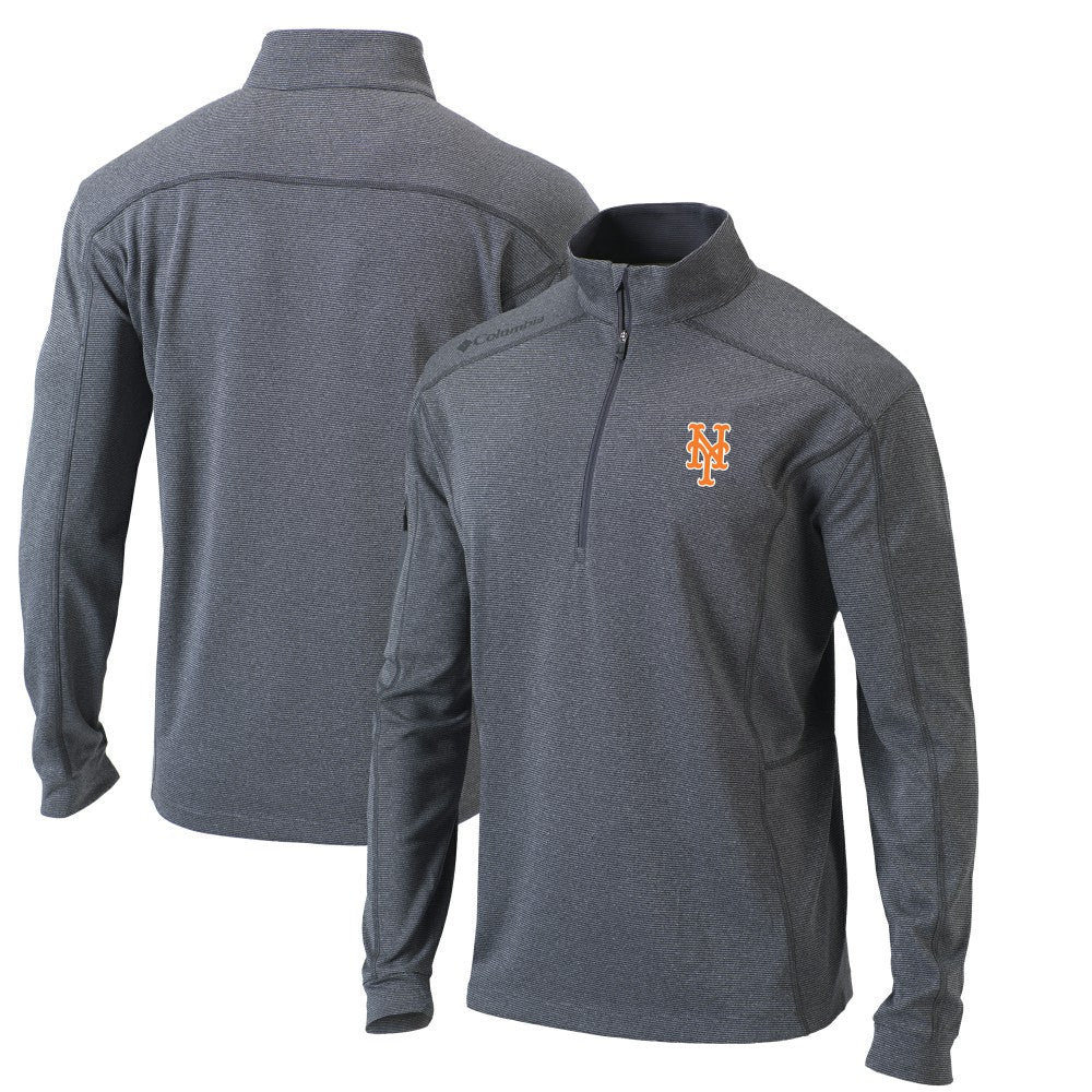 New York Mets Columbia Omni-Wick Shotgun Quarter-Zip Pullover Top - Heather Gray - Columbia Lifestyle
