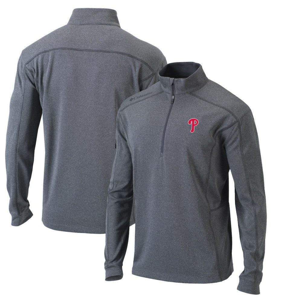 Philadelphia Phillies Columbia Omni-Wick Shotgun Quarter-Zip Pullover Top - Heather Gray - Columbia Discount