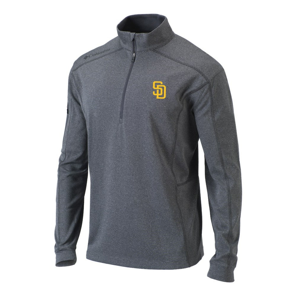 San Diego Padres Columbia Omni-Wick Shotgun Quarter-Zip Pullover Top - Heather Gray - Columbia Discount