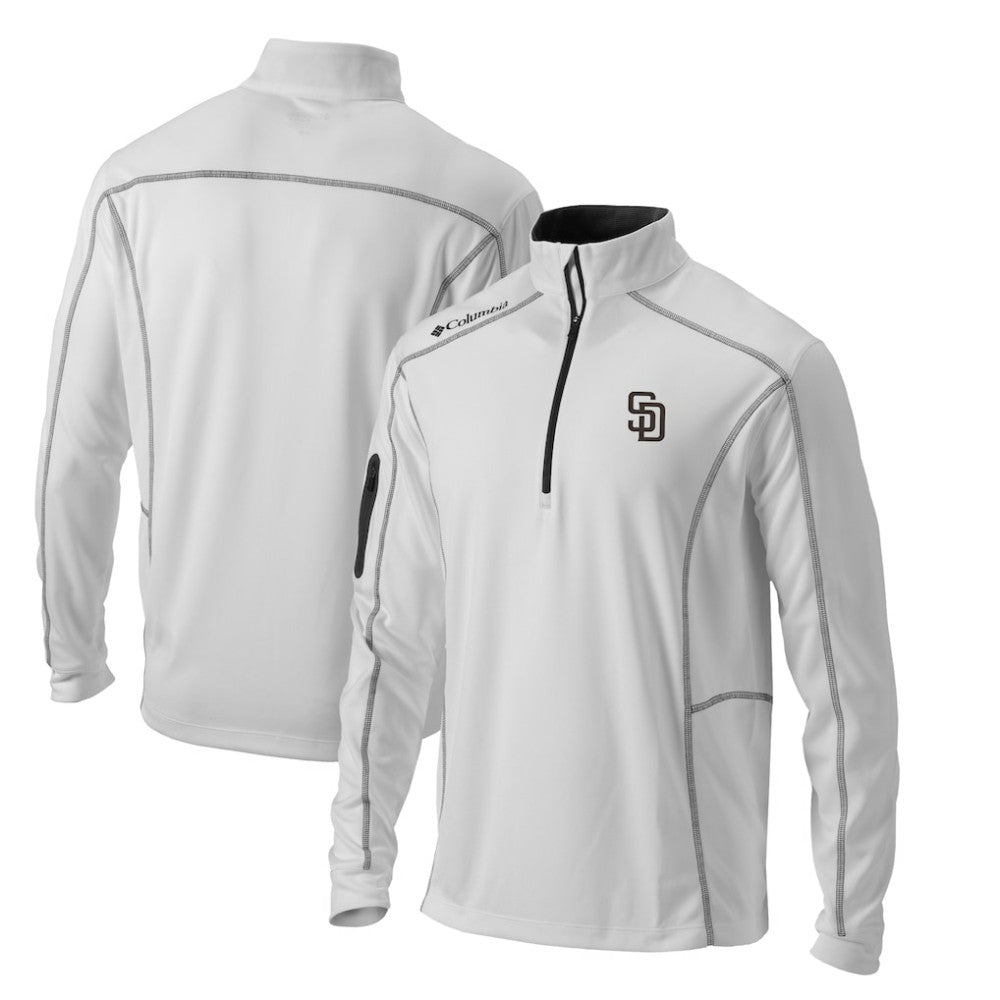 San Diego Padres Columbia Omni-Wick Shotgun Quarter-Zip Pullover Top - White - Columbia Discount