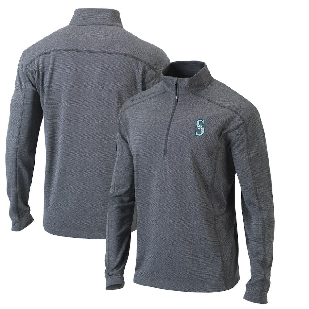 Seattle Mariners Columbia Omni-Wick Shotgun Quarter-Zip Pullover Top - Heather Gray - Columbia Lifestyle