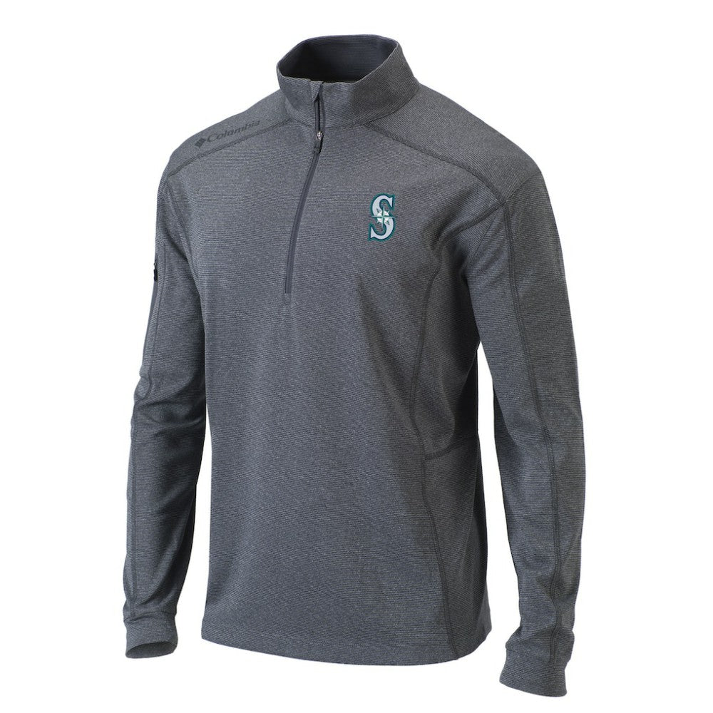 Seattle Mariners Columbia Omni-Wick Shotgun Quarter-Zip Pullover Top - Heather Gray - Columbia Lifestyle