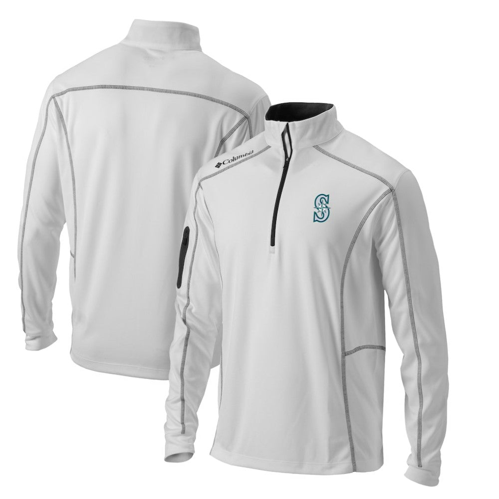 Seattle Mariners Columbia Omni-Wick Shotgun Quarter-Zip Pullover Top - White - Columbia on Sale