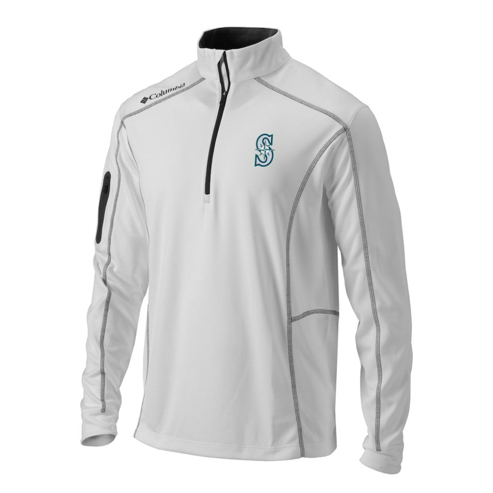 Seattle Mariners Columbia Omni-Wick Shotgun Quarter-Zip Pullover Top - White - Columbia on Sale