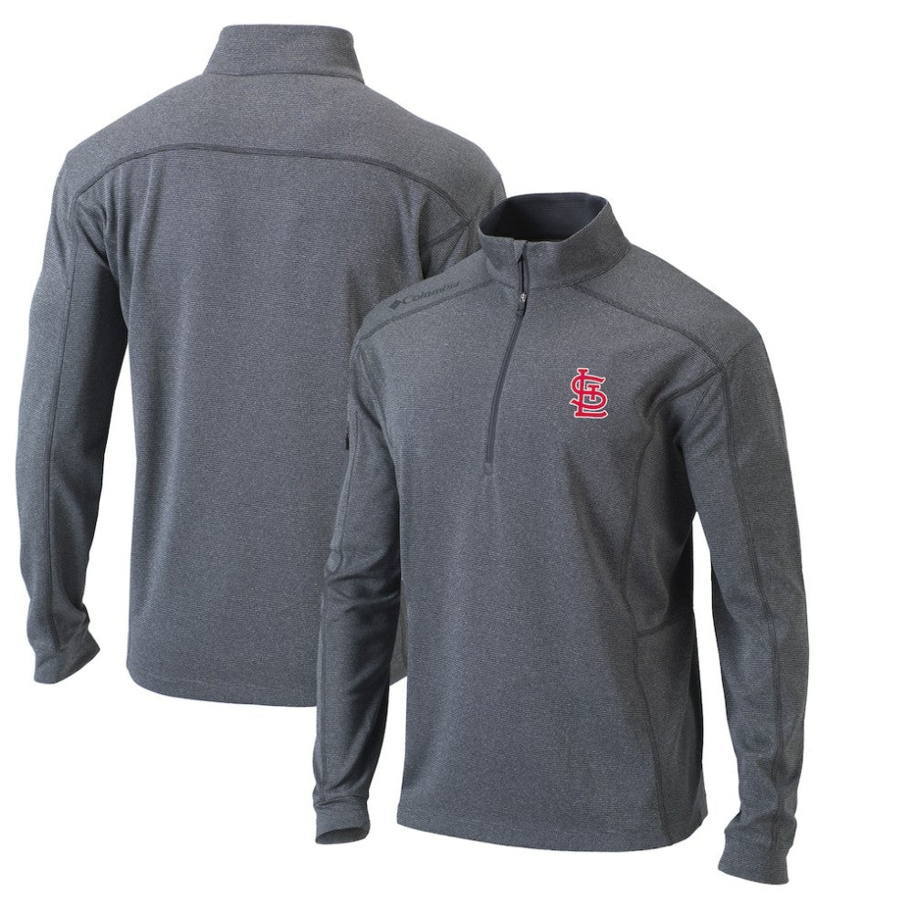 St. Louis Cardinals Columbia Omni-Wick Shotgun Quarter-Zip Pullover Top - Heather Gray - Columbia Lifestyle