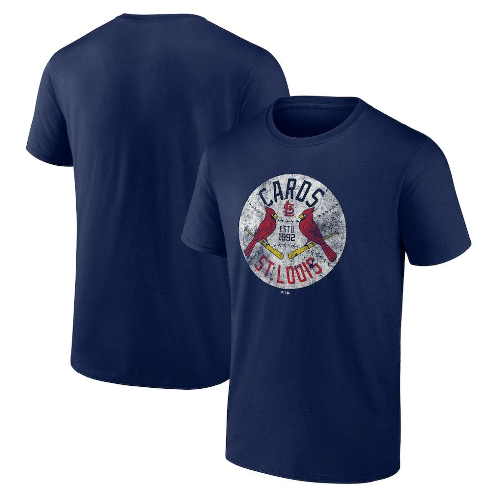 St. Louis Cardinals Hometown Collection Vintage Cards T-Shirt - Navy - MLB Sale