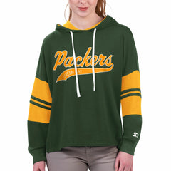Green Bay Packers Starter Women's Bump And Run Long Sleeve Hoodie T-Shirt Green