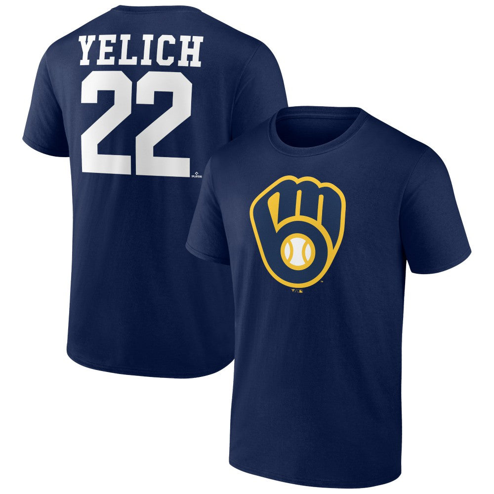 Christian Yelich Milwaukee Brewers Player Icon Name & Number T-Shirt - Navy - MLB Discount