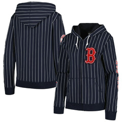 Boston Red Sox New Era Women's Pinstripe Tri-Blend Full-Zip Jacket - Navy - New Era Sale