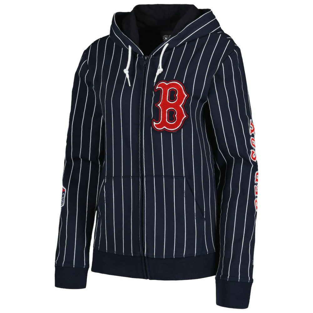 Boston Red Sox New Era Women's Pinstripe Tri-Blend Full-Zip Jacket - Navy - New Era Sale