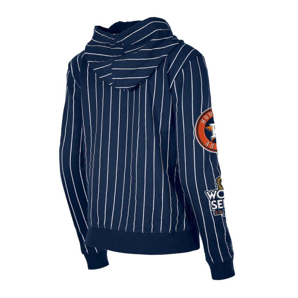 Houston Astros New Era Women's Pinstripe Tri-Blend Full-Zip Hoodie Jacket - Navy - New Era Online