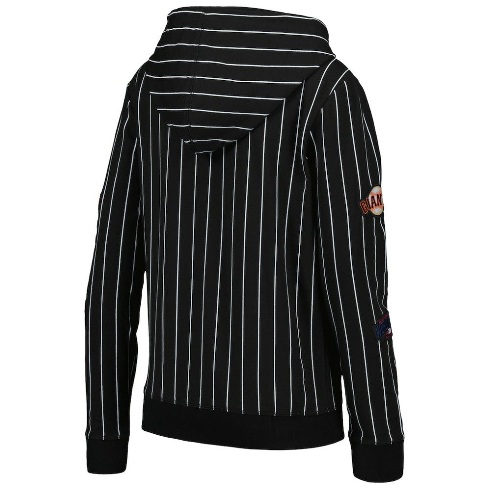 San Francisco Giants New Era Women's Pinstripe Tri-Blend Full-Zip Jacket - Black - New Era Sale
