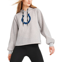 Indianapolis Colts DKNY Sport Women's Debbie Dolman Raglan Pullover Hoodie Heather Gray