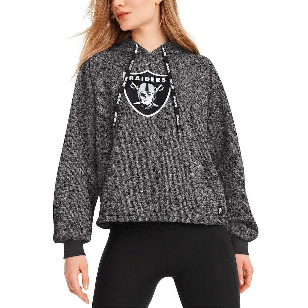 Las Vegas Raiders DKNY Sport Women's Debbie Dolman Raglan Pullover Hoodie Black