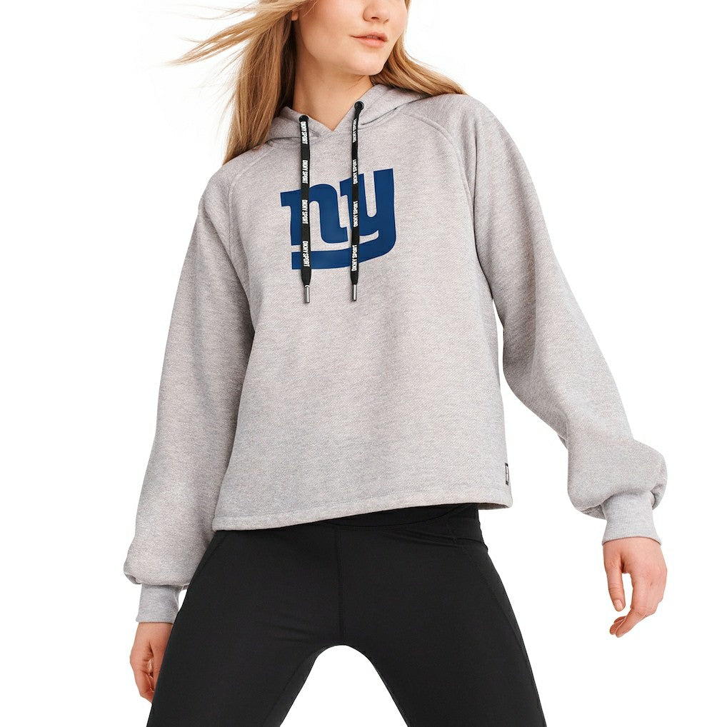 New York Giants DKNY Sport Women's Debbie Dolman Raglan Pullover Hoodie Heather Gray