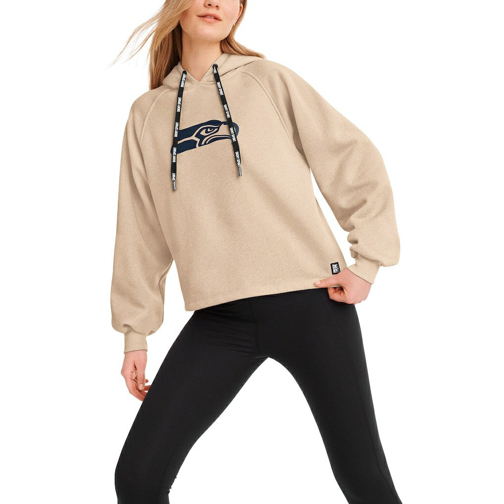 Seattle Seahawks DKNY Sport Women's Debbie Dolman Raglan Pullover Hoodie Cream