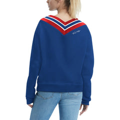 New York Giants Tommy Hilfiger Women's Heidi Raglan V-Neck Sweater Royal