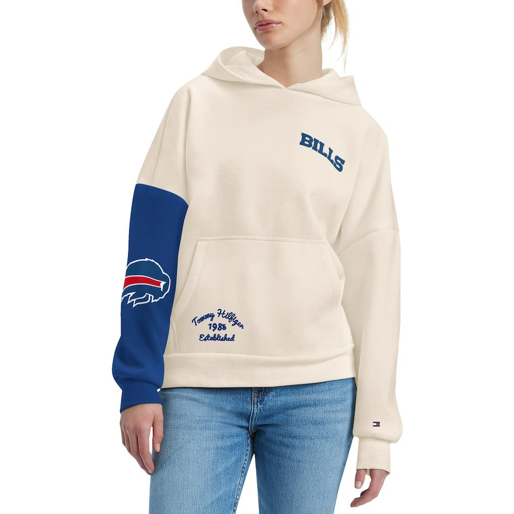 Buffalo Bills Tommy Hilfiger Women's Harriet Pullover Hoodie Cream/Royal