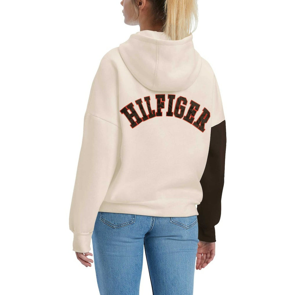Cleveland Browns Tommy Hilfiger Women's Harriet Pullover Hoodie Cream/Brown