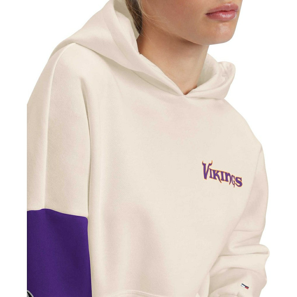 Minnesota Vikings Tommy Hilfiger Women's Harriet Pullover Hoodie Cream/Purple
