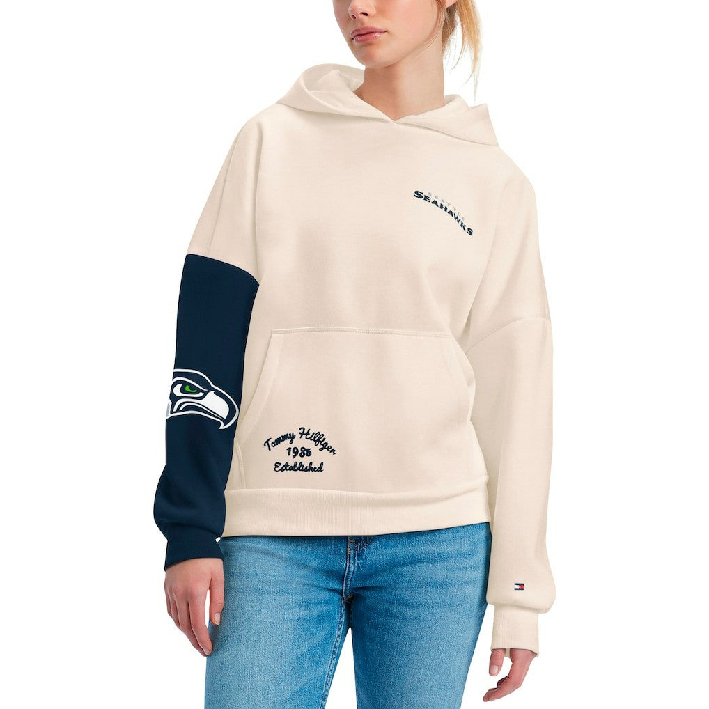 Seattle Seahawks Tommy Hilfiger Women's Harriet Pullover Hoodie Cream/Navy