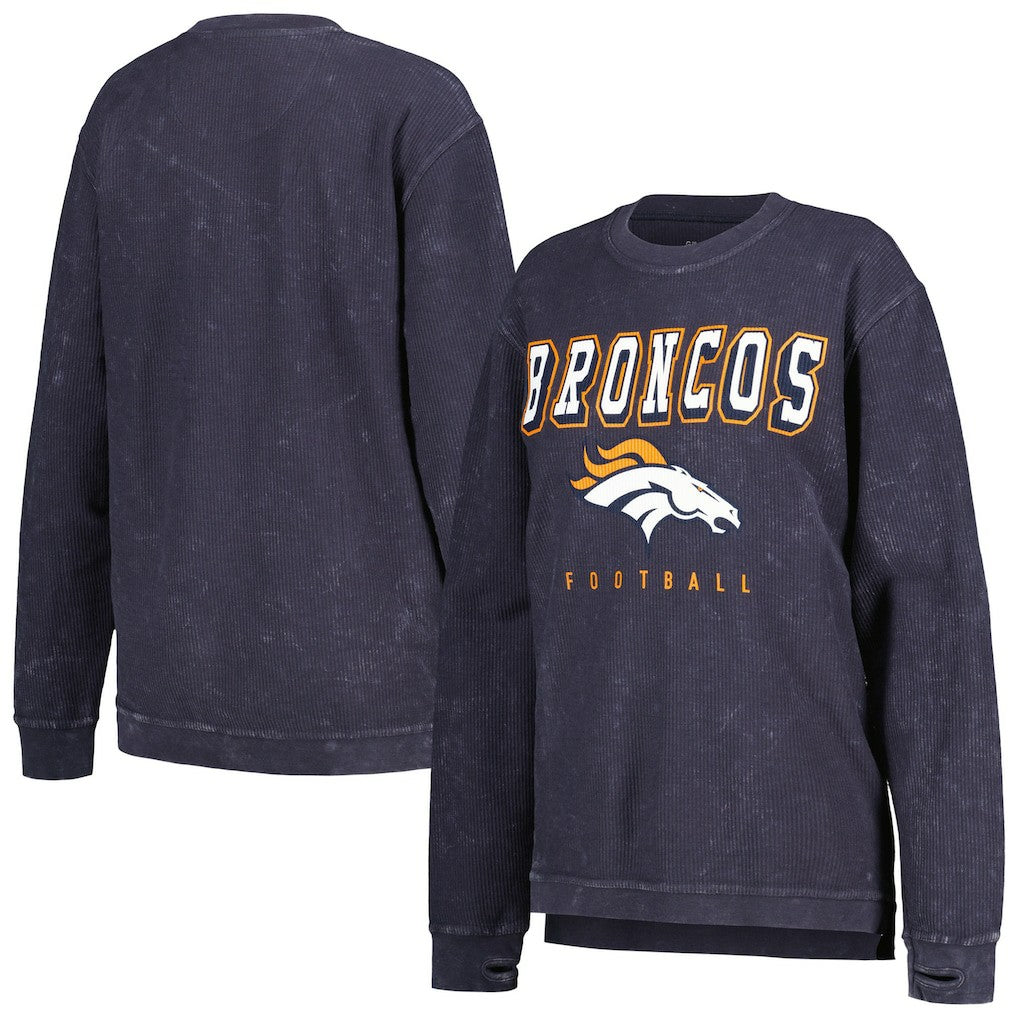 Denver Broncos G-III 4Her by Carl Banks Women's Comfy Cord Pullover Sweatshirt Navy