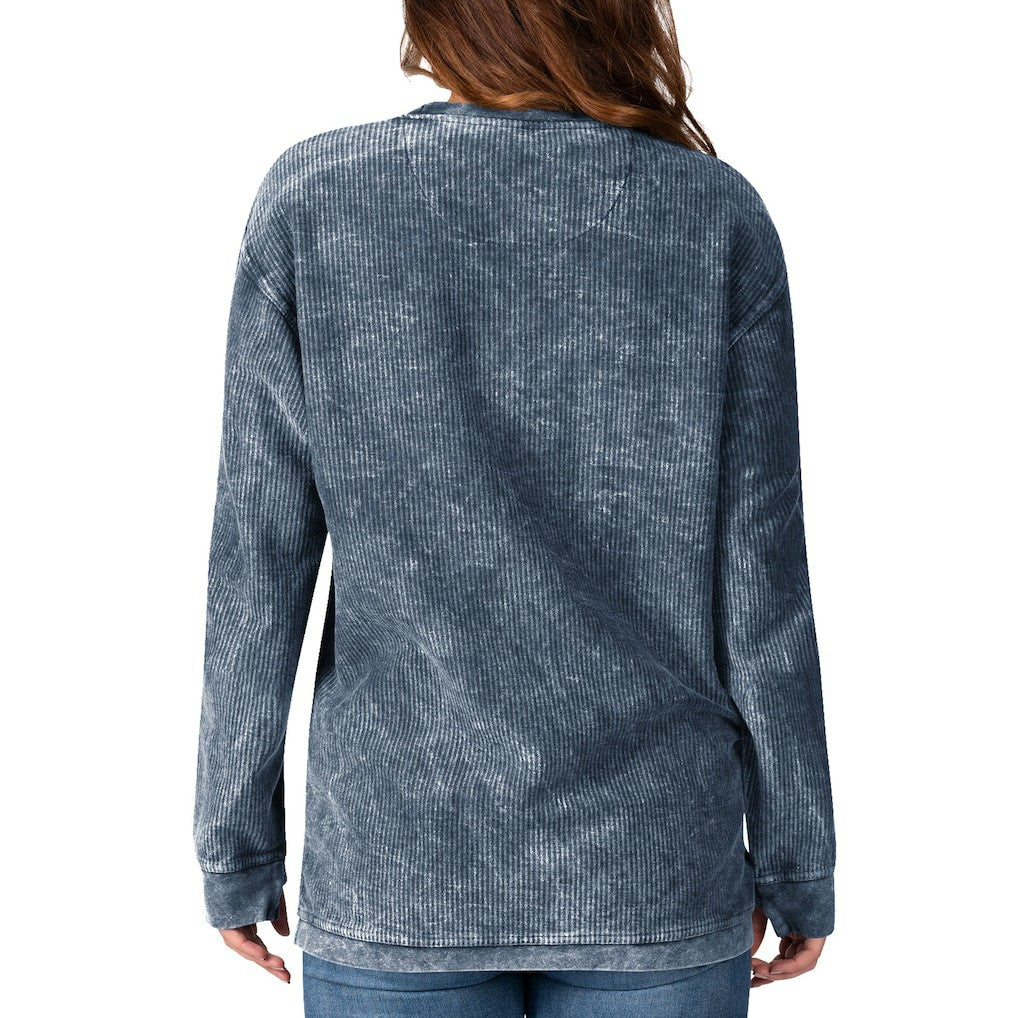 Denver Broncos G-III 4Her by Carl Banks Women's Comfy Cord Pullover Sweatshirt Navy
