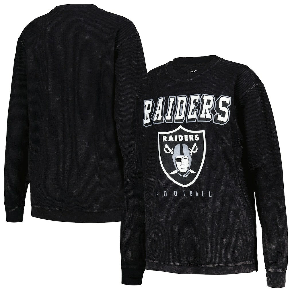 Las Vegas Raiders G-III 4Her by Carl Banks Women's Comfy Cord Pullover Sweatshirt Black