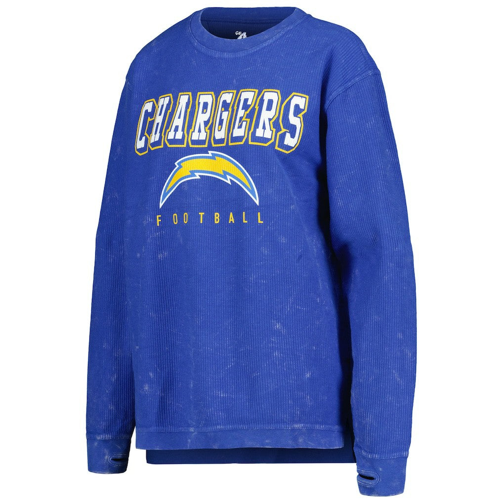 Los Angeles Chargers G-III 4Her by Carl Banks Women's Comfy Cord Pullover Sweatshirt Powder Blue