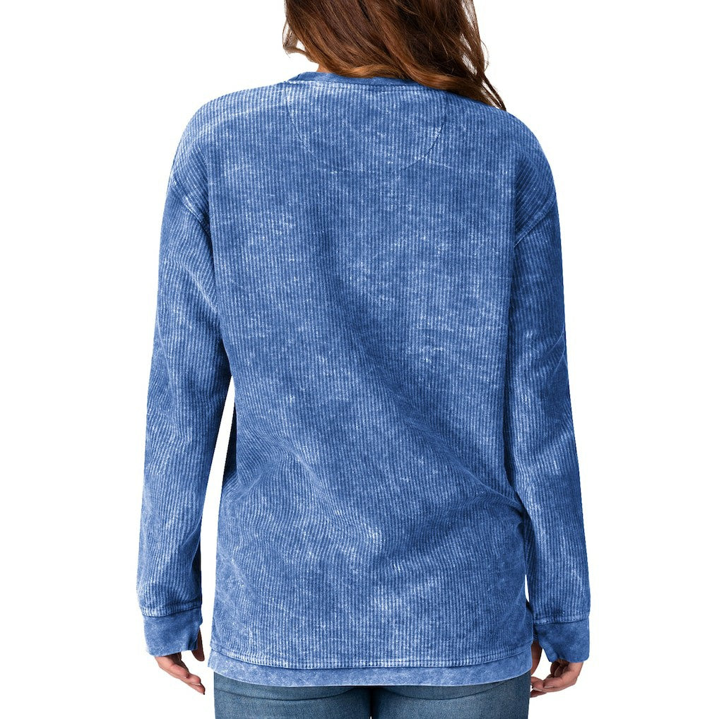 Los Angeles Chargers G-III 4Her by Carl Banks Women's Comfy Cord Pullover Sweatshirt Powder Blue