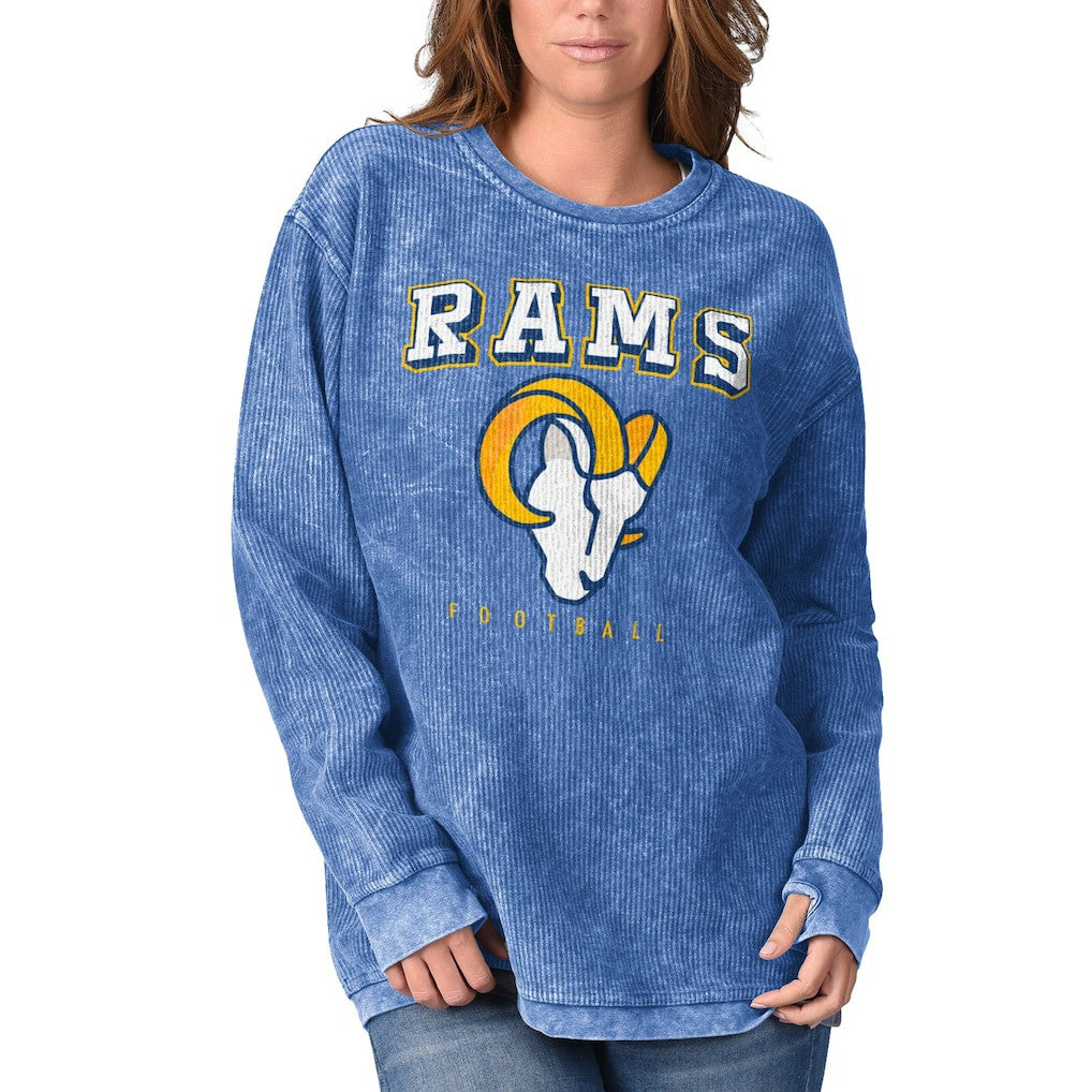 Los Angeles Rams G-III 4Her by Carl Banks Women's Comfy Cord Pullover Sweatshirt Royal