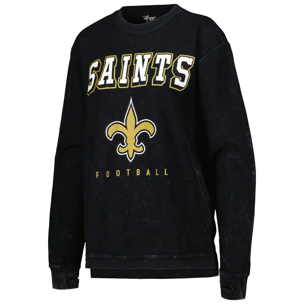 New Orleans Saints G-III 4Her by Carl Banks Women's Comfy Cord Pullover Sweatshirt Black