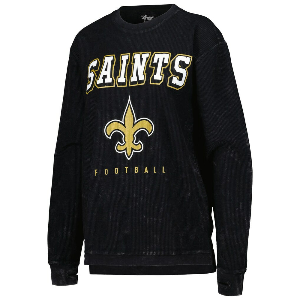New Orleans Saints G-III 4Her by Carl Banks Women's Comfy Cord Pullover Sweatshirt Black