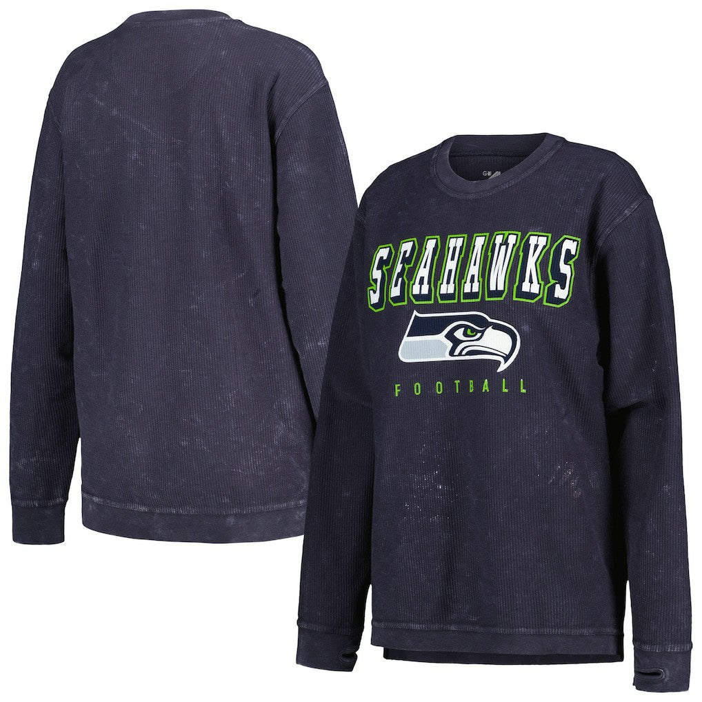 Seattle Seahawks G-III 4Her by Carl Banks Women's Comfy Cord Pullover Sweatshirt College Navy
