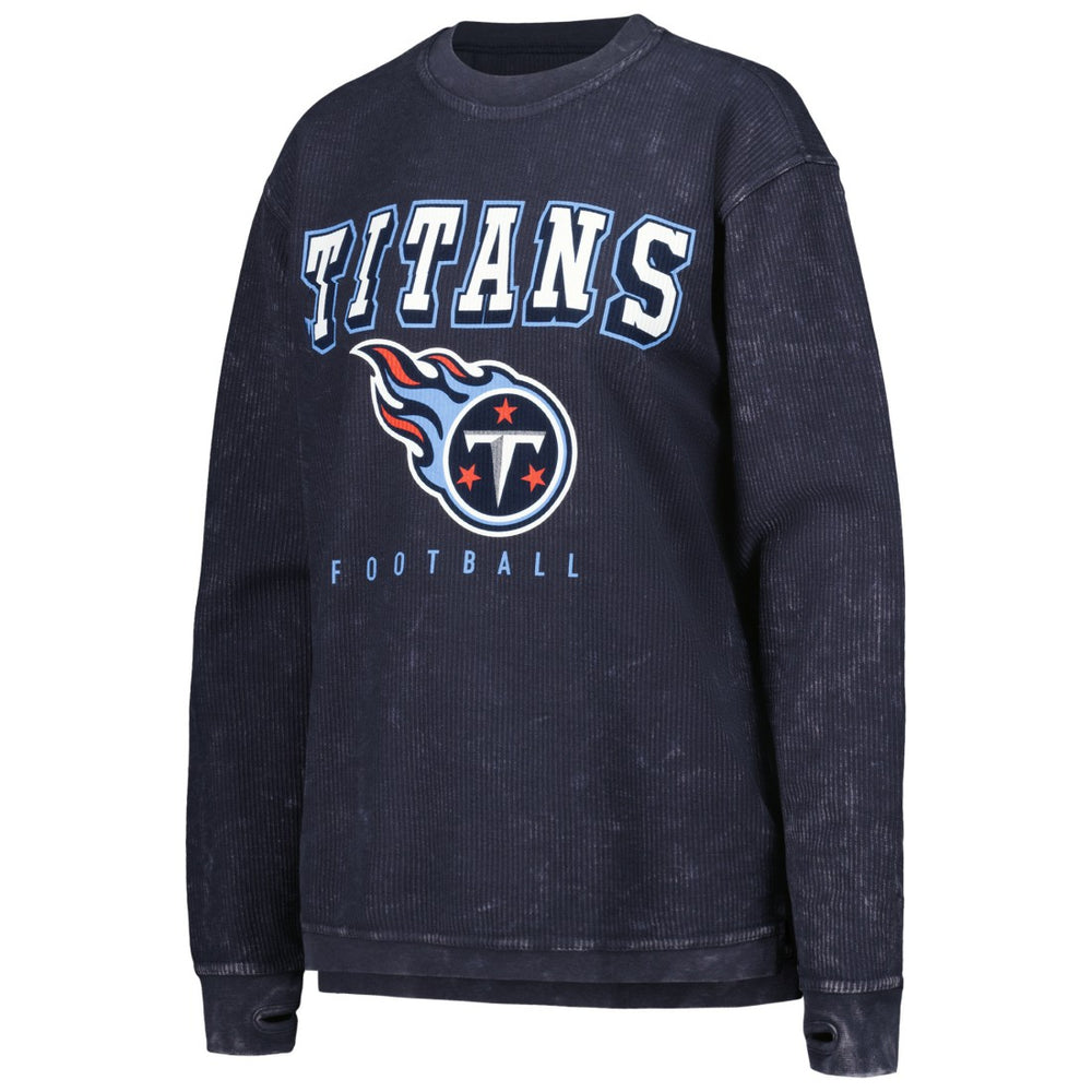 Tennessee Titans G-III 4Her by Carl Banks Women's Comfy Cord Pullover Sweatshirt Navy