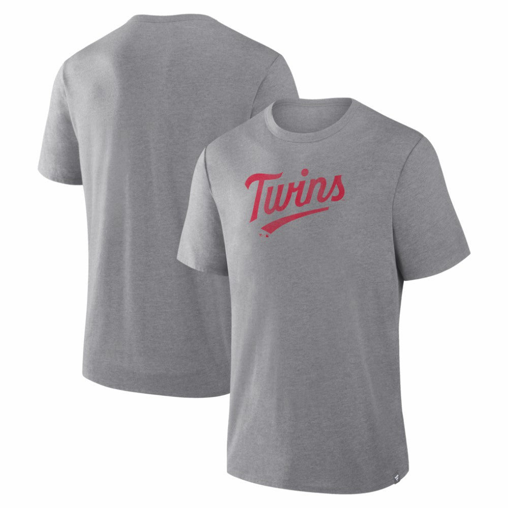 Minnesota Twins Fanatics Play Tribute Tri-Blend T-Shirt - Heather Gray - Fanatics Discount
