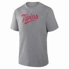 Minnesota Twins Fanatics Play Tribute Tri-Blend T-Shirt - Heather Gray - Fanatics Discount