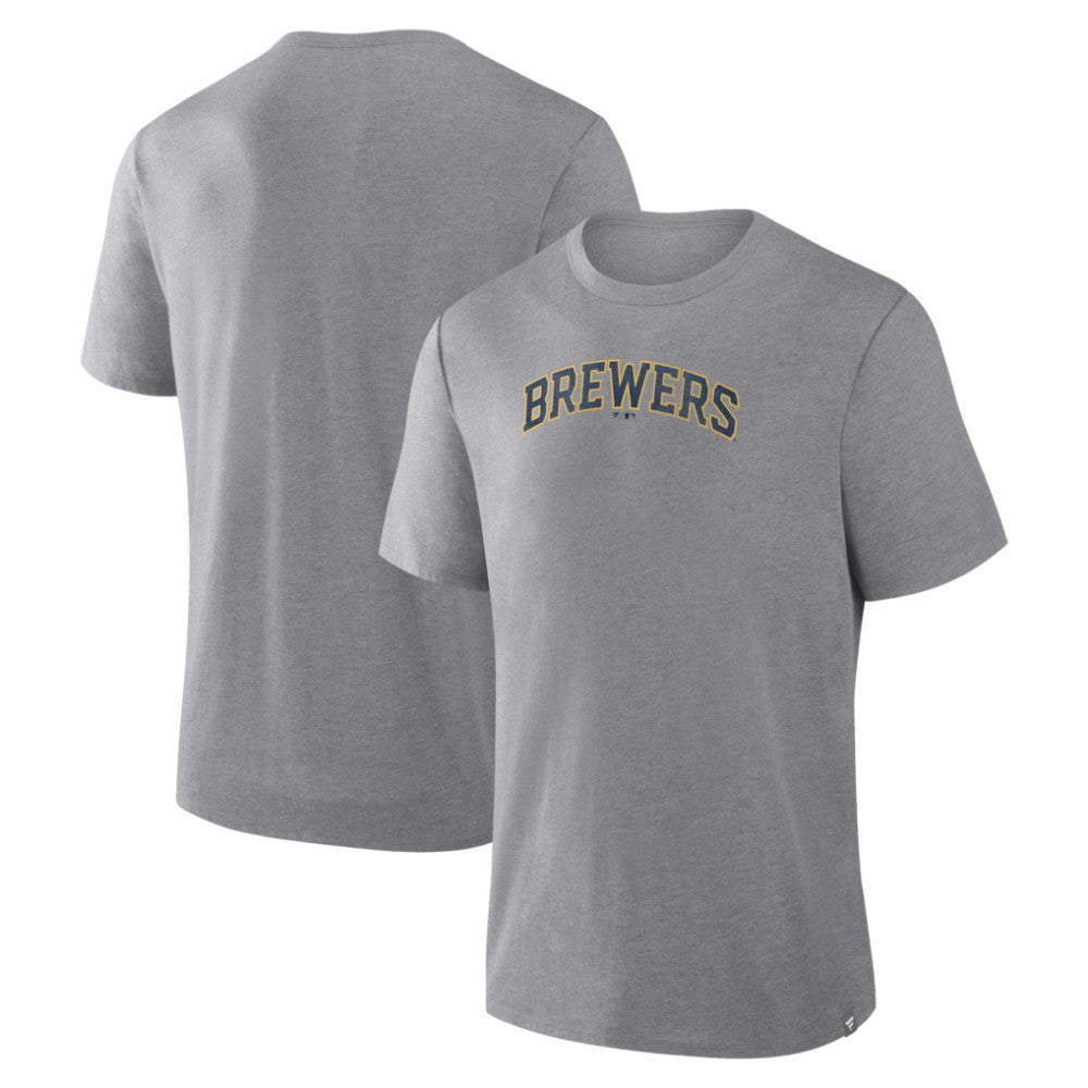 Milwaukee Brewers Fanatics Play Tribute Tri-Blend T-Shirt - Heather Gray - Fanatics on Sale