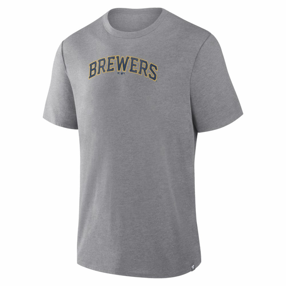 Milwaukee Brewers Fanatics Play Tribute Tri-Blend T-Shirt - Heather Gray - Fanatics on Sale