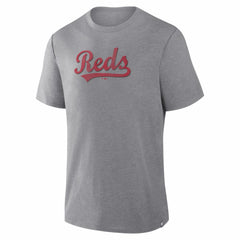 Cincinnati Reds Fanatics Play Tribute Tri-Blend T-Shirt - Heather Gray - Fanatics Lifestyle