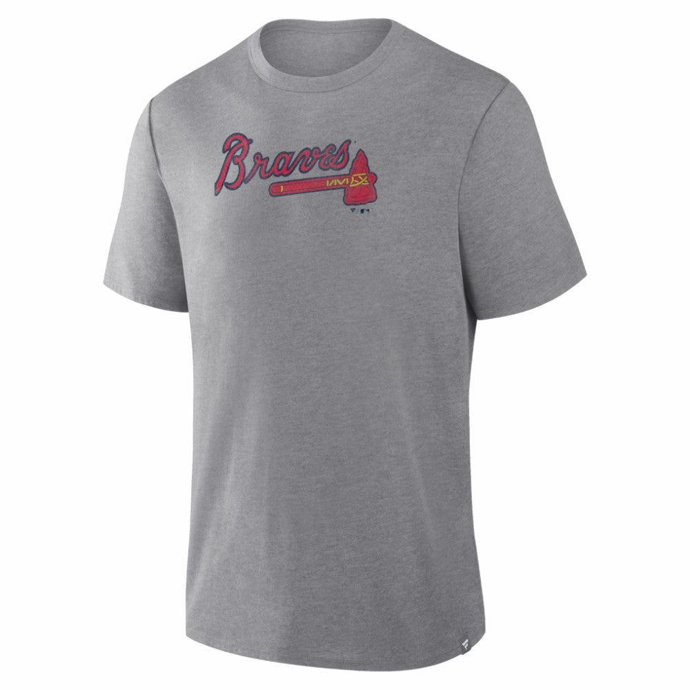 Atlanta Braves Fanatics Play Tribute Tri-Blend T-Shirt - Heather Gray - Fanatics Sale