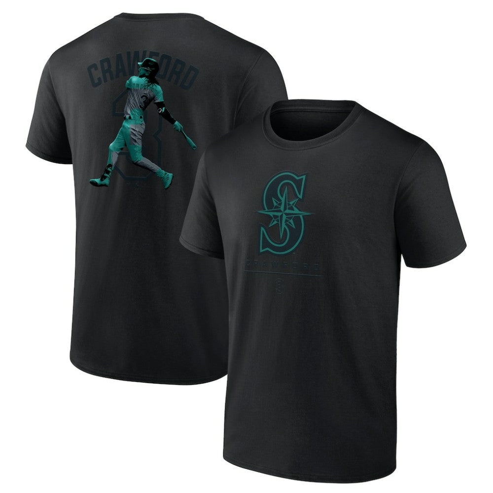J.P. Crawford Seattle Mariners Double Play Name & Number T-Shirt - Black - MLB Discount