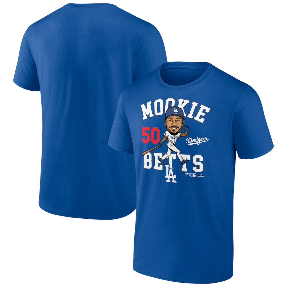 Mookie Betts Los Angeles Dodgers Caricature T-Shirt - Royal - MLB Sale