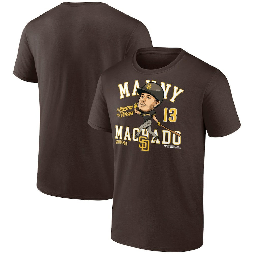 Manny Machado San Diego Padres Caricature T-Shirt - Brown - MLB Discount