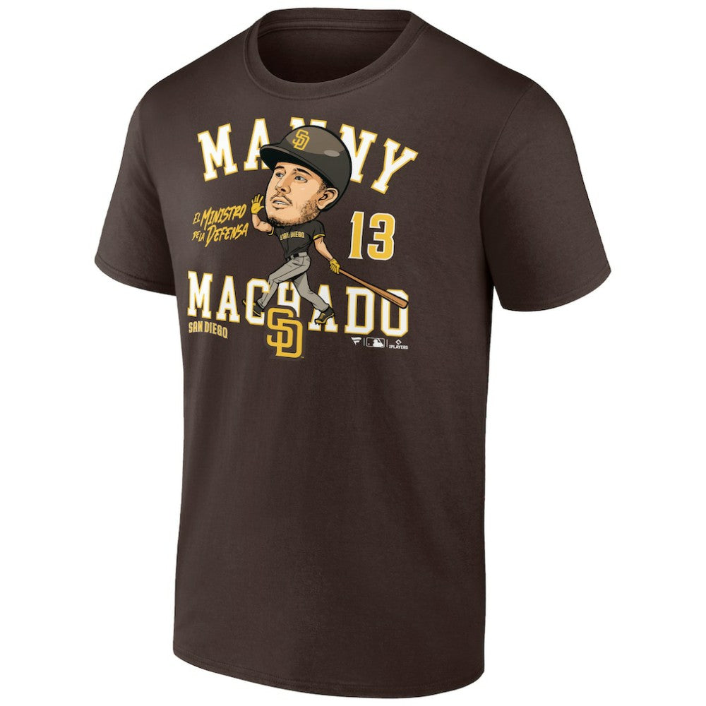 Manny Machado San Diego Padres Caricature T-Shirt - Brown - MLB Discount