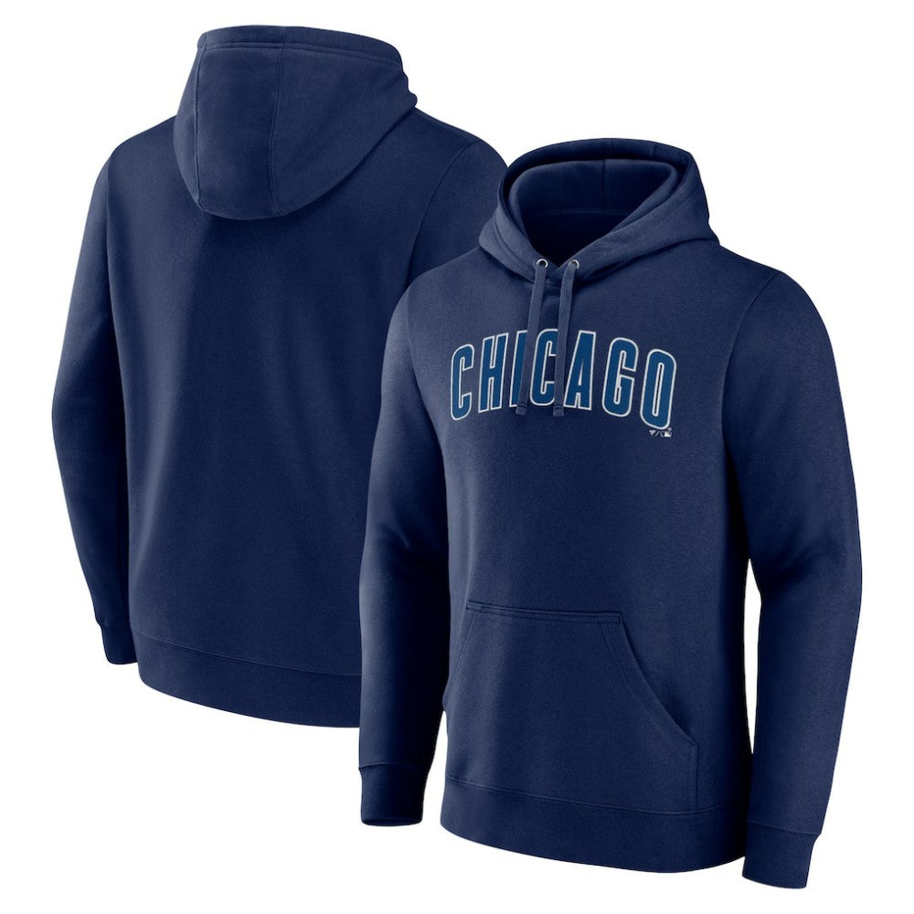 Chicago Cubs Official Wordmark Pullover Hoodie - Navy - MLB Sale