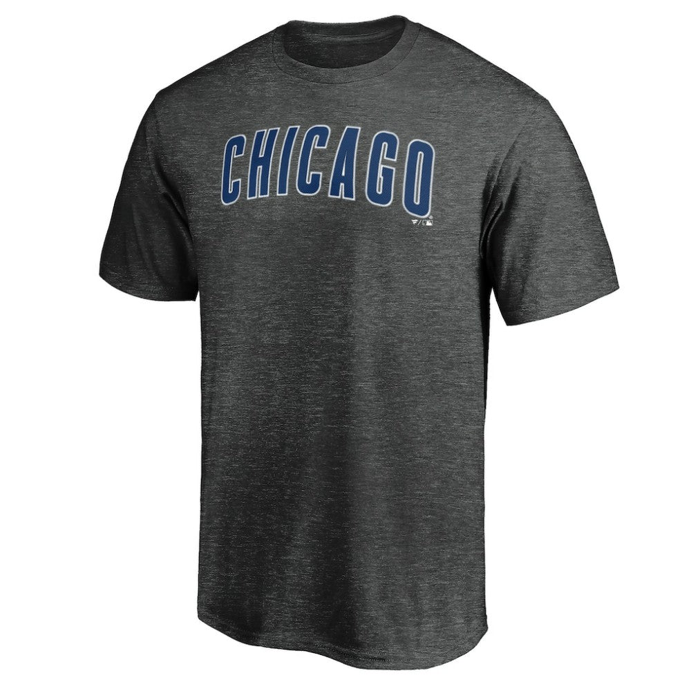 Chicago Cubs Official Wordmark T-Shirt - Charcoal - MLB Lifestyle