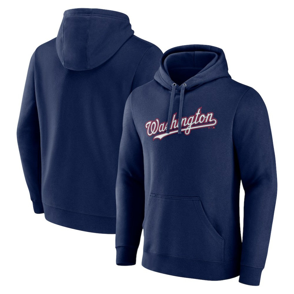 Washington Nationals Official Wordmark Pullover Hoodie - Navy - MLB on Sale