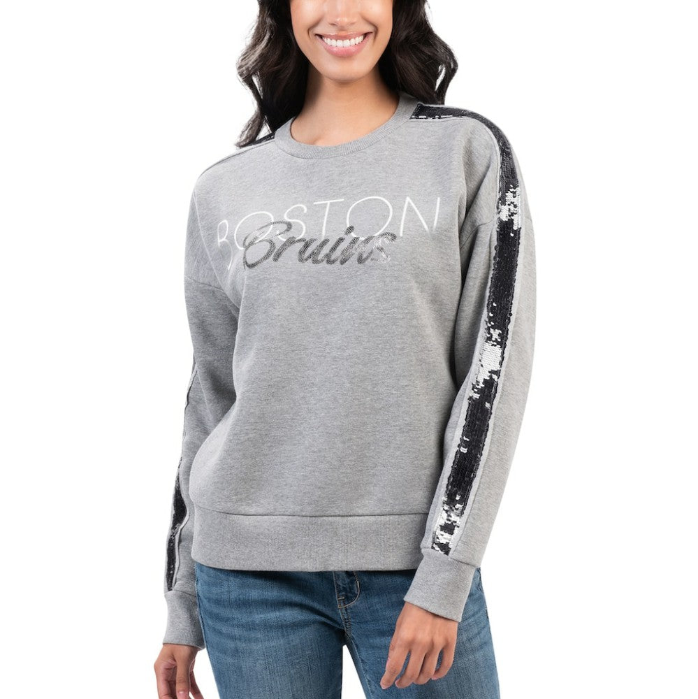 Boston Bruins G-III 4Her by Carl Banks Women's Penalty Box Pullover Sweatshirt - Gray - NHL 200115828
